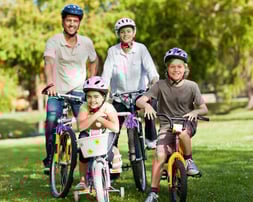 Family with their bikes Family with their bikes